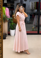 Vastras Aahana Pure Cotton Button Maxi Dress