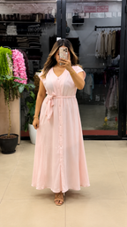 Vastras Aahana Pure Cotton Button Maxi Dress