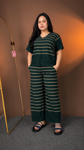 Emerald Ease Striped Cotton Co-ord Set